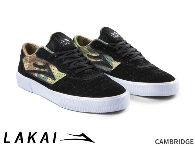 楽天SBC楽天市場店国内正規品 Lakai CAMBRIDGE BLACK/CAMO SUEDE ケンブリッジ ブラック/カモ スエード ラカイ スケート SKATE スニーカー