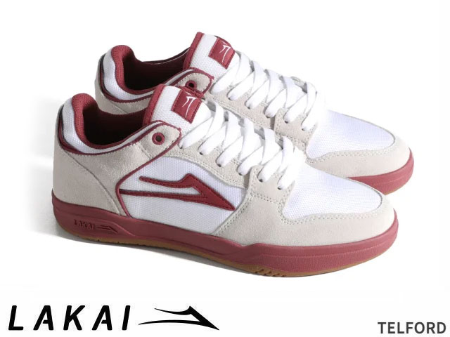 Lakai - 国内正規品 Lakai テルフォード ロー TELFORD LO ELITE-WHITE SUEDE CORDURA RED エリート ホワイト スエード コーデュラ レッド ラカイ スケート SKATE スニーカー XLKカップソール OSLK26SP18TE