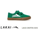 国内正規品 Lakai キッズGRIFFIN KIDS GREEN/GUM CANVAS グリフィン キッズ グリーン/ガム キャンバス ベルクロ ラカイ スケート SKATE スニーカー 2024SPRING