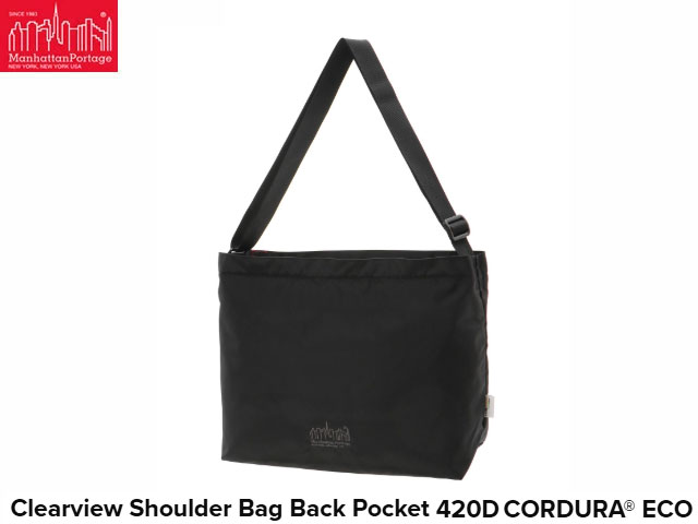  ޥϥåݡơ ꥢӥ塼 Хå ֥å BLACK  Clearview Shoulder Bag Back Pocket 420D CORDURA ECO ǥ  ߥ˥ޥ  Фݤ  ǥ  ̶ ̳ ޥϥå ݡơ Manhattan Portage