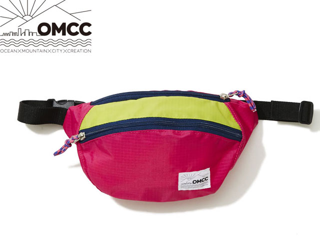 OMCC オーエムシーシー PK Fannypack Round Ripstop Nylon Mix Fuxia/Pistachio フーシャ ウエストポーチ ファニーパック ラウンド 折りたたみ コンパクト フェス アウトドア ボディバッグ おしゃれ かわいい カラフル 旅行 パッカブル サブバッグ 男女兼用