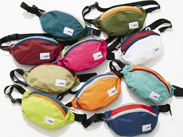 OMCC オーエムシーシー PK Fannypack Round Ripstop Nylon Mix Fuxia/Pistachio フーシャ ウエストポーチ ファニーパック ラウンド 折りたたみ コンパクト フェス アウトドア ボディバッグ おしゃれ かわいい カラフル 旅行 パッカブル サブバッグ 男女兼用