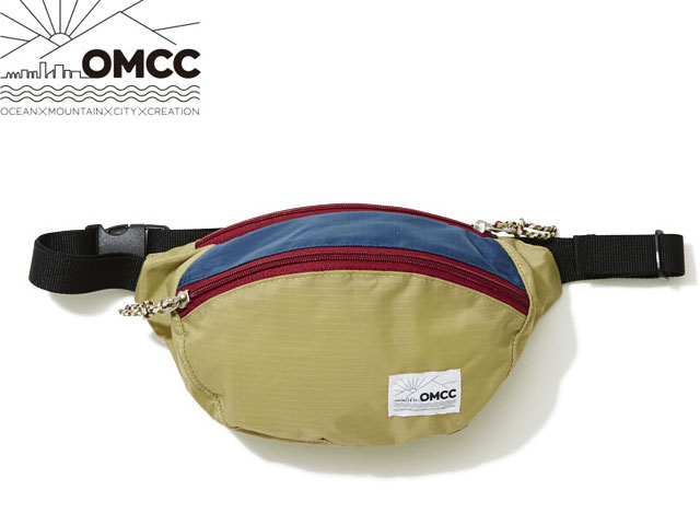 OMCC オーエムシーシー PK Fannypack Round Ripstop Nylon Mix Khaki/Slate カーキ/スレート ウエストポーチ ファニーパック ラウンド 折りたたみ コンパクト フェス アウトドア ボディバッグ おしゃれ かわいい カラフル 旅行 パッカブル サブバッグ 男女兼用