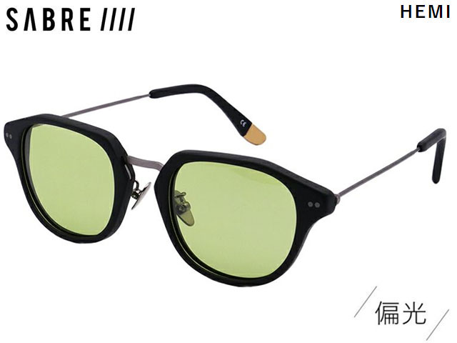 セイバー サングラス レディース 国内正規品 セイバー SABRE 偏光レンズ 100%UVプロテクション HEMI ヘミ MATTE BLACK/LIGHT GREEN POLARIZED マットブラック ライトグリーン レンズ 100%UVプロテクション サングラス メガネ メンズ レディース ユニセックス SS21101