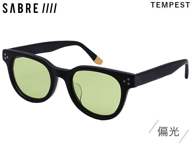 国内正規品 セイバー SABRE 偏光レンズ 100%UVプロテクション TEMPEST テンペスト MATTE BLACK/LIGHT GREEN POLARIZED マットブラック ライトグリーン レンズ サングラス メガネ メンズ レディース ユニセックス SS21102
