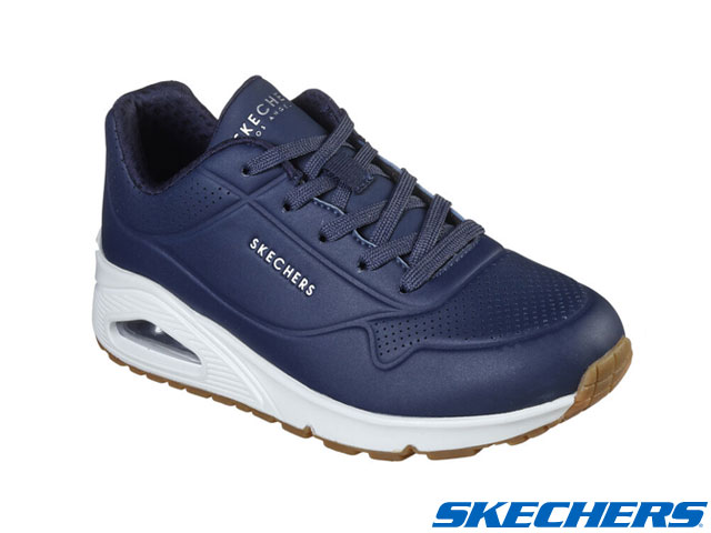 Rakuten - 国内正規品 SKECHERS スケッチャーズ ウノ - スタンド オン エア NAVY ネイビー人工皮革 ウィメンズ レディース コンフォートインソール クラシック スニーカー 73690