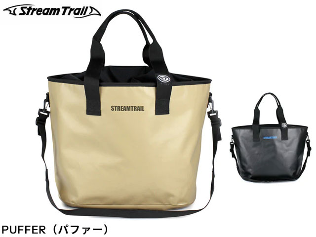 ★Stream Trail商品一覧はコチラ★開口部に巾着タイプの蓋が備わったトート。取り外しが可能なショルダーストラップが付属します。容量約32L。サイズ : 幅38.5×高さ32×奥行27.5cm素材 : ターポリン容量：約32L重量：約670g機能 : ハンドル付き/防水シーリング加工/水洗い可能防水レベル1 : 底部などはシーリング加工で浸水を防いでます。Stream Trail(ストリームトレイル)は、30年以上のアウトドアやフライフィッシングの道具作りに携わった経験とノウハウを元に水辺に関わるギアやアクセサリーの開発を1997年から行い、2011年より物を入れる袋からバックそのものが道具であるべきとして機能性と使い易さを追求し、海、川、水辺のみならず、天候への対応も熟慮して防水性の高いバッグを中心に本格的にバッグブランドとしてスタート。防水機能ではプロフェッショナルユーザーからの高い信頼を得ており、彼らからのフィードバックを元に進化、改良するだけでなく、ON・OFFを問わずアクティブライフを応援するライフスタイルブランドとして、タウンユースやトラベルユースなど様々なニーズに合わせたアイテムを幅広く展開しています。・濡れた後はよく乾かしてご使用ください。・洗濯機や乾燥機は使用しないでください。・閲覧環境によって商品の実際の色味と異なって見える場合がございます。・パッケージなどは予告なく仕様変更する場合があります。当店はStream Trailの国内正規取扱店です。メーカー希望小売価格はメーカーサイトに基づいて掲載しています