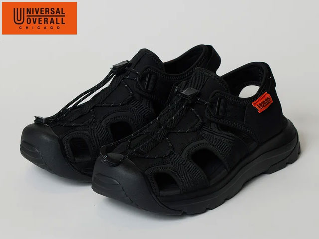 国内正規品 UNIVERSAL OVERALL ユニバーサル オーバーオール UO32 BLACK ブラック 黒 サンダル シュー..