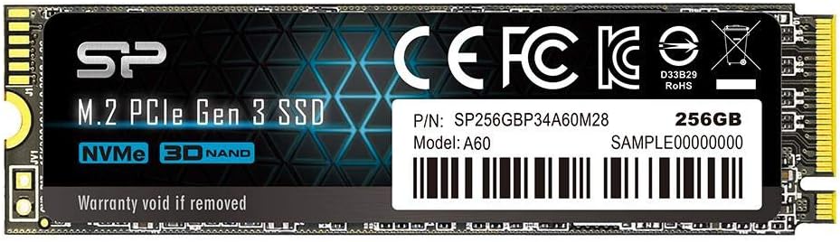 シリコンパワー SSD 256GB 3D NAND M.2 2280 PCIe3.0×4 NVMe1.3 P34A60シリーズ SP256GBP34A60M28
