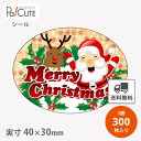 【MERRY/CHRISTMAS楕円(C-467)】【枚単価 6.25円×300枚】クリスマス シール ラベル ステッカー ラッピング 袋 ギフト プレゼント ...