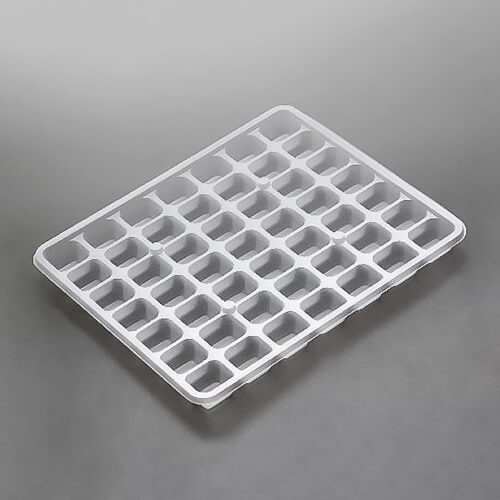Pa!CUTEの【D-195 小餅49ケ】和菓子容器 業務用 デザート テイクアウト 使い捨て容器 プラスチック容器 トレー パック おしゃれ お取り寄せ 紙 お餅 小餅 お団子 生菓子 日本製 冷凍可 冷凍 電子レンジ対応 電子レンジ可能 自販機 無人販売｜アングル2
