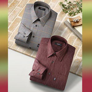 Flannel Shirts - 【送料無料】Pierucci カシミアシャツ2枚組 送料無料父の日ギフト/敬老の日 ギフト