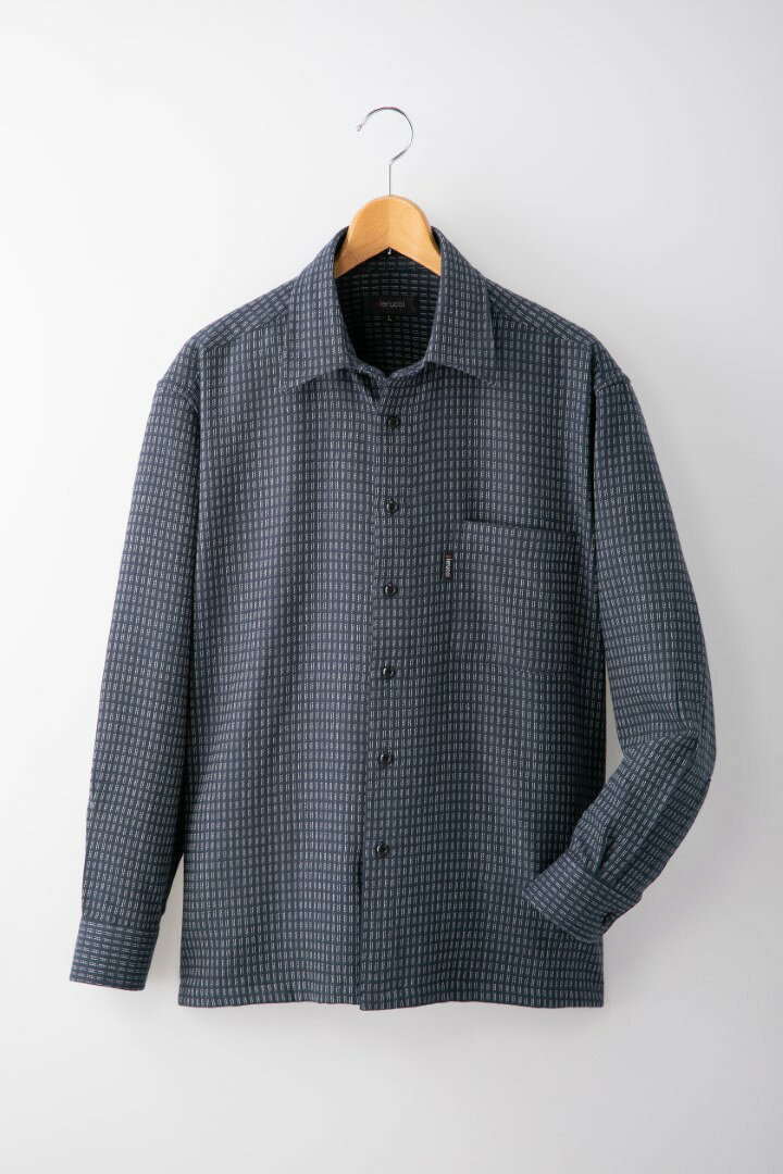 Pierucci ピエルッチあったか ウール入りシャツ2色組 M～LL ネイビー系、エンジ系　の同サイズ2色セット シニアファッション メンズ 紳士 父 祖父 ギフト おじいちゃん 誕生日プレゼント あったか 防寒 対策 防寒着 おしゃれ父の日ギフト/敬老の日 ギフト sbn-10015816 SBN21 サンプル画像2