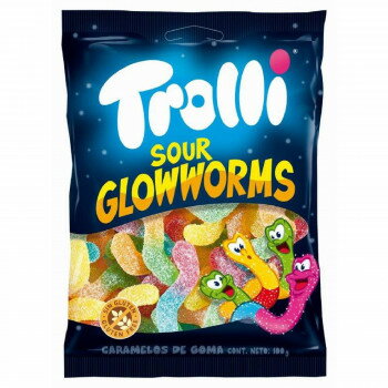 Trolli トローリ サワーグローワームス 100g×12個セット 【スペイン産】 酸っぱいグミ ユニークな形 刺激的な酸味 お菓子 まとめ買い 業務用