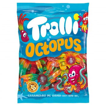 Trolli トローリ オクトパス グミキャンディ 100g×12個セット 【ストロベリー味】 カラフル タコの形 お菓子 おやつ パーティー お返し
