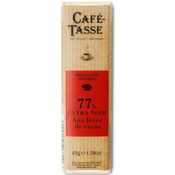 CAFE-TASSE 77%カカオニブ チョコレート 45g×15個【エクストラビター 高カカオ ビターチョコ】 カカオニブ入り ギフト お返し 内祝い ベルギー産