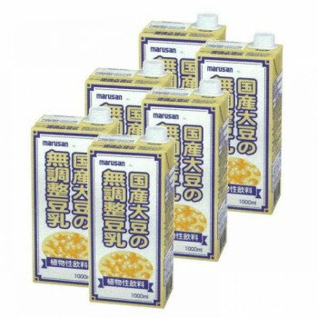 マルサン 国産大豆の無調整豆乳 1L×6本 【日本製】 国産大豆100% 料理用 おから 豆腐作り お返し ギフ..