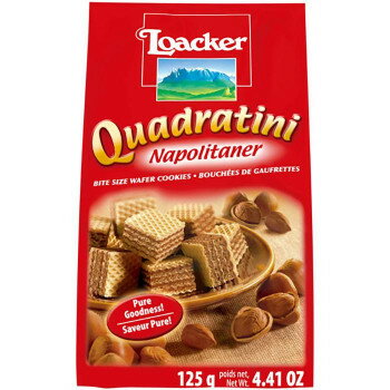 ロアカー クワドラティーニ ウエハース ナポリタン 125g 12セット 【5層クリスピーウエハース】 イタリア産ヘーゼルナッツ おやつ お菓子 ギフト お返し