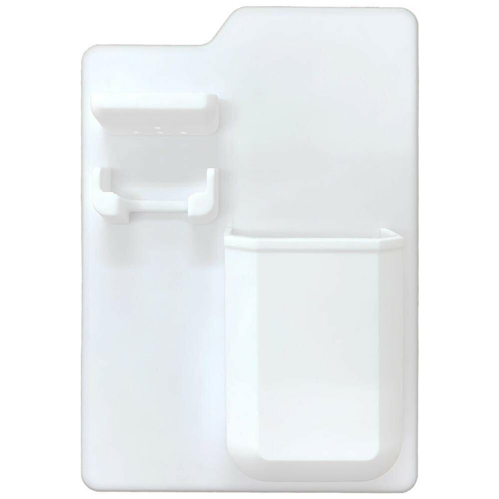 歯ブラシホルダー シリコン 収納 洗面所 お風呂 冷蔵庫 吸着 接着剤不要 水洗い可能 歯ブラシ 歯磨き粉 カミソリ 小物入れ 21x14.5cm 122g