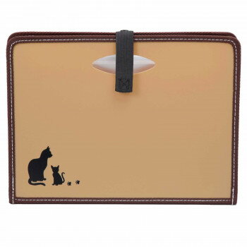 ドキュメントボックス 大容量 伸縮 自立 ジャバラ にゃんこ柄 A4 収納 13ポケット インデックス24枚付 ..