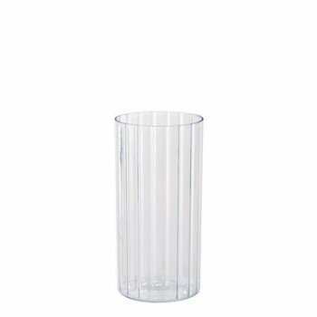 樂天商城 - フラワーベース プラスチック 花瓶 GREEN HOUSE 5363-C クリア ストライプ模様 軽い 割れにくい ポリエチレンテレフタレート PET 中国製