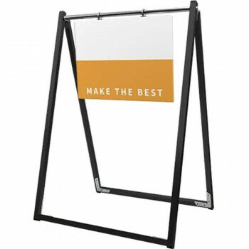 ボードスタンド看板 TOKISEI 常磐精工 ブラックスイングサイン A3横 420x297mm アルミ複合板 3mm 日本製 おしゃれ オフィス 店舗 サイン スタンド キャンプ イベント 揺れる 視線キャッチ