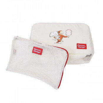 トラベルケース ポーチ おさるのジョージ CG201 旅行 ジム 衣服 収納 メッシュポーチ 小物 仕分け スクエア 取手付き 大人 デザイン 原作アート ポリエステル 300x200x90mm