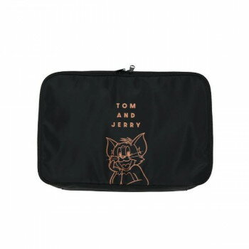 トラベルポーチ セット ブラック トムとジェリー W-TJ1423 大きめ メッシュポーチ 2点 衣服収納 旅行 洗える 洗濯ネット ハンカチ 靴下 収納