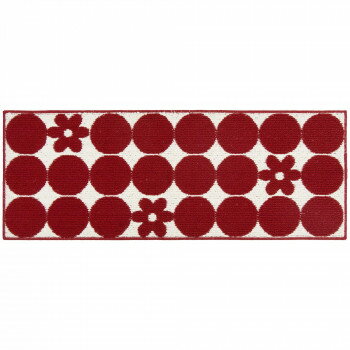 キッチンマット カキウチ ズレSTRONG スフィア レッド 45×120cm 滑り止め 特殊加工 TPR素材 耐久性 洗濯可 床暖房対応 踏み心地 掃除機 ずれ防止 家庭用