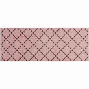 キッチンマット カキウチ ズレSTRONG 45×120cm 120cm ステッチ ピンク 滑り止め TPR 裏面 洗濯可 床暖房対応 たためる 掃除機 ズレにくい