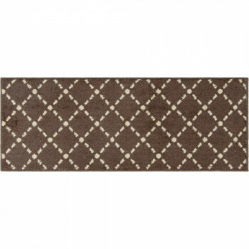 Kitchen Mats - キッチンマット カキウチ ズレSTRONG 45×120cm 120cm ブラウン ステッチ 滑り止め TPR素材 床暖房対応 洗濯可能 たためる 掃除機 ズレにくい