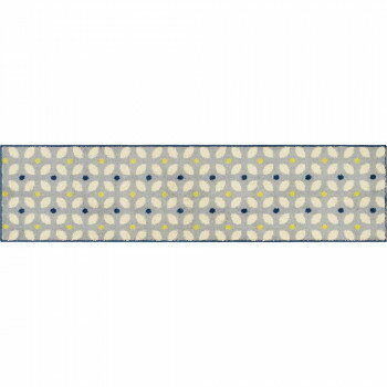 キッチンマット カキウチ ズレSTRONG 45×180cm 180cm 滑り止め TPR素材 床暖房対応 洗濯可能 たためる 掃除機 レトロ ブルー