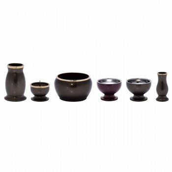 incense Burners - 香炉 セット 真鍮製 6点セット 花立 灯立 茶湯器 仏器 線香差し ステージ用 仏具 仏壇用 お供え 上品 光沢 32O720Y300064