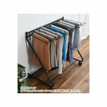 ハンガーラック フクダクラフト スラックスハンガーラック HS-S7070 BK T ブラック キャスター付き スイング式 収納ラック クローゼット 押入れ スラックス スカート タオル ネクタイ 最大20本 耐荷重20kg