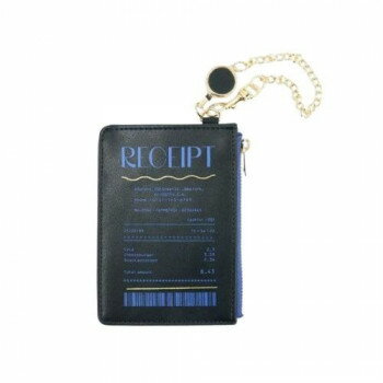 レシートケース キーケース 財布 多機能 コンパクト 耐水性 タイベック生地 キーチェーン付き カードポケット ストラップ レシートアートフラグメントケース ブラック BK SK1291 125mm 85mm 100g