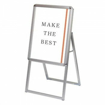 スタンド看板 屋外用 常磐精工 ポスターグリップ A2片面シルバー 防水パック付 日本製 アルミ複合板 ポスター保護 屋外掲示 キャンプ イベント