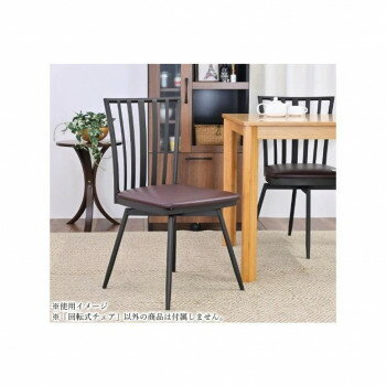 回転式チェアー フクダクラフト CK-K4382 BR N ブラウン 360度回転 ウレタンフォーム クッション性 PVCレザー 耐水性 組立式 耐荷重80kg サイズW43D48H83.5cm