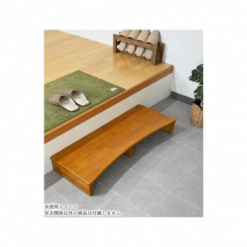 玄関床 フクダクラフト 踏み台 収納付き 滑り止め アジャスター W90×D35×H12.5cm 天然木 ブラウン SG-W9035 BR 段差解消 靴収納 室内用
