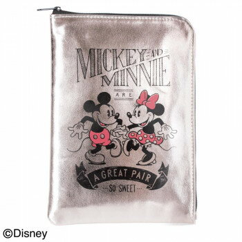 Disney ディズニー マルチケース スリム メタリック DSM-1981K ミッキー ミニー 母子手帳 収納 ポーチ キラキラ 光沢 コンパクト 小物入れ