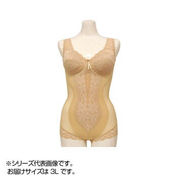 TAMURA Yauco シルキーボディシェイプ ボディスーツ YTN04 ボディスーツ 補正下着 シェイプアップ 薄手 速乾 ハード補正 ワークウェア 秋冬 フラックスベージュ 3L