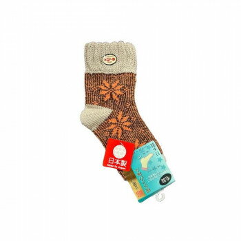 2重ソックス 裏綿2重編 雪柄 秋冬 防寒 防風 ワークウェア 008363421 22-25cm ベージュ(1)