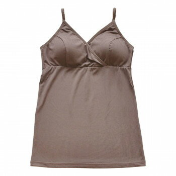 肩紐が調節できるので自分サイズに調節可能。素材は、伸縮性が高くサラッとした肌ざわりのリブ調針抜きベア天竺を使用。授乳機能は、クロスオープンを採用。時短重視のママには片手でさっと簡単に授乳ができます。カップは取り外し可能タイプ。カップを外してブラの上からの重ね着使いも可能です。臨月にも安心な着丈で産前産後もご使用可能。裾はボトムインでも快適なスマートなシルエットです。夏の頻回授乳にはブラなし1枚着でお洗濯の枚数が減らせ、冬の授乳にはブラと違いおなかを覆うキャミソールは大活躍します。通年で体温調節に使えるアイテムです。洗濯ラベルをカップ裏布口の内側に縫い付けているので、直接肌にあたらないやさしい仕様です。※油分(ボディクリームオイル等)が製品に沈着すると色移りが発生する場合がございますのでご注意ください。※マタニティサイズは一般のレディースサイズと異なりますのでご注意ください。※バストなどボディサイズの変化は個人差がありますので、当てはまらない場合もございます。※妊娠月数、着用感の好みによって先を見越したサイズ選びをおすすめします※バストの補正力はありません。バストトップを目立たせないことが主な目的です。サイズバスト93?101cm、腹囲88?110cm個装サイズ：24×32×5cm重量個装重量：109g素材・材質ポリエステル90%、ポリウレタン10%(針抜きベア天竺)テープ部:ナイロン85%、ポリウレタン15%カップ裏:綿100%仕様【生地】厚さ:やや薄め伸縮性:あり透け感:若干あり【お手入れ方法】洗濯機洗い可(ネット使用)生産国中国fk094igrjs