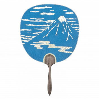 日本製 うちわ 富士 片面透かし 2165 ギフト お土産 和紙 夏 涼 扇子 贈答 青