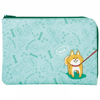 抗菌マルチケース スリム わんこ KASM-1602 ペット 通院 書類 整理 診察券 保険証 保管 ポーチ 携帯 便利 母子手帳 対応 ブルー