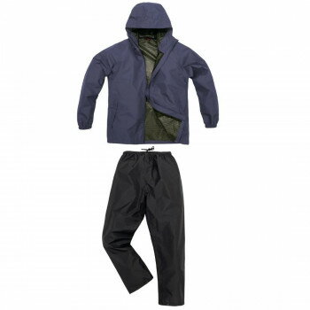 Rakuten - 弘進ゴム B-1000 LIGHT レインスーツ レインウェア 雨具 軽量 ポリエステル 作業服 ワークウェア 防寒着 秋冬 防風 アウトドア 通勤 ネイビー S