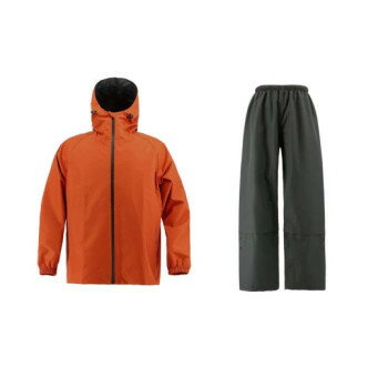 弘進ゴム B-1100 透湿 LGHT レインスーツ レインウェア 雨具 防水 透湿 作業服 ワークウェア 防寒着 秋冬 防風 軽量 通気 フード付き レンガ M H1100BC