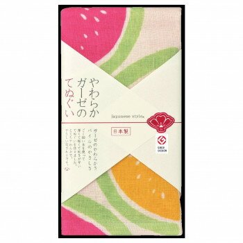 日繊商工 ジャパニーズスタイル てぬぐい 161660 夏 可愛い モチーフ ガーゼタオル 吸水 パイル 日本製 ロングセラー お出かけ 部屋 インテリア すいかくらべ1配色