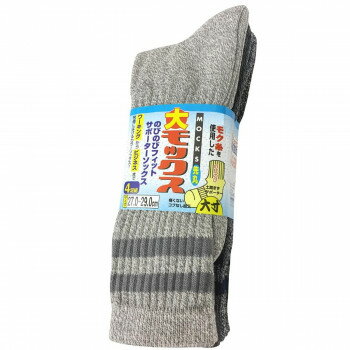 小野商事 エース 大モックス 先丸ソックス 4足組 AG280 靴下 ソックス ワークソックス 作業靴下 防寒 秋冬 ワークウェア ビジネス L