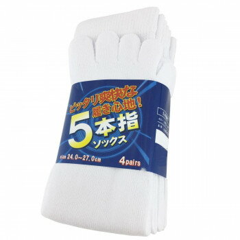 小野商事 エース サラシ 五本指ソックス AG252 ワークソックス 作業用 吸汗 快適 ワーキング 防臭 通気 4足組