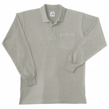 桑和 0020 長袖ポロシャツ 防寒着 ワークウェア 秋冬 防風 ストレッチ 作業服 胸ポケット付き 伸縮性 ノーアイロン LLサイズ モクグレー(26)
